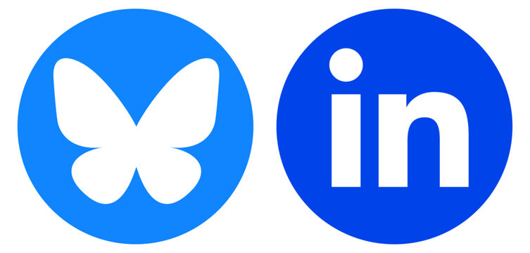 Bluesky Linkedin Icons