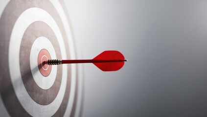 Bullseye hit by red arrow, symbolizing target marketing and business success - Image