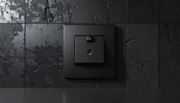 Black Electrical Switch on Dark Wall