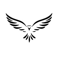 Obraz premium Kite. Kite simple black and white line art vector logo