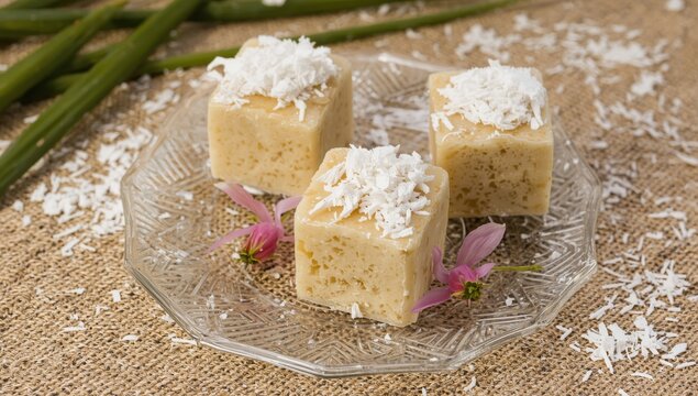 Classic Thai sweets: Tako Pudding, a coconut-topped dessert