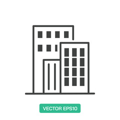 Fototapeta premium Office Complex icon. Thin line icon&nbsp;vector