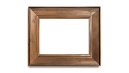 Fototapeta premium Old wooden photo frame cut out on a white background