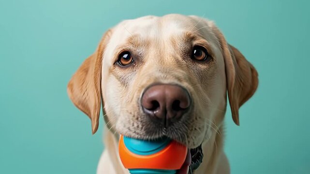 Close-up portrait of a friendly dog looking attentively with soft fur and expressive eyes