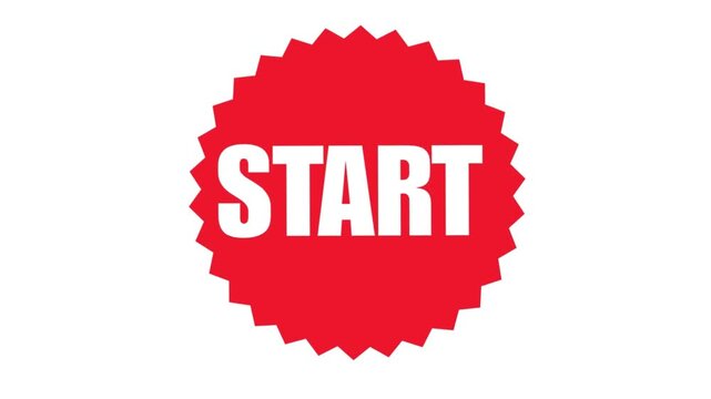 red color start giggle button animation