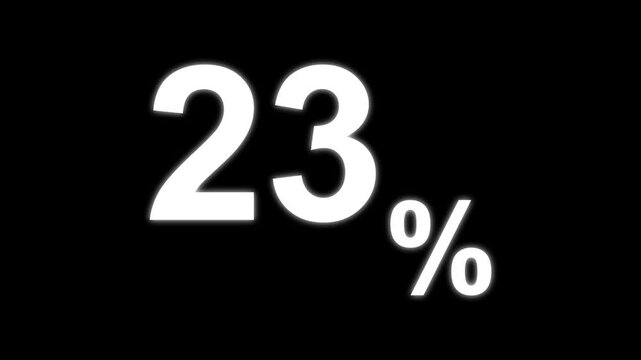 24 percent discount sale promotion glowing neon sign on black background