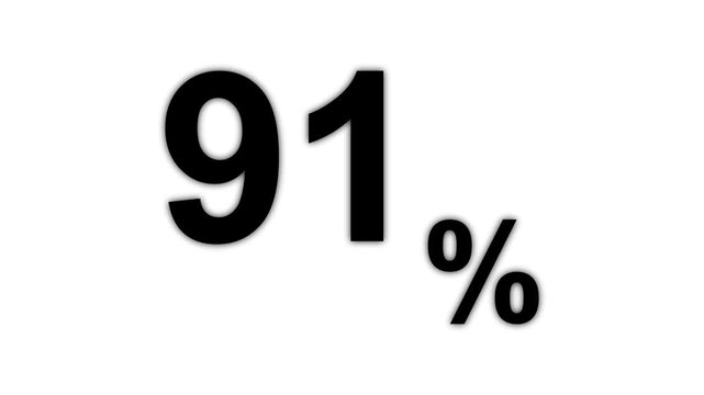 Blue 92 percent success rate statistic icon isolated on white background