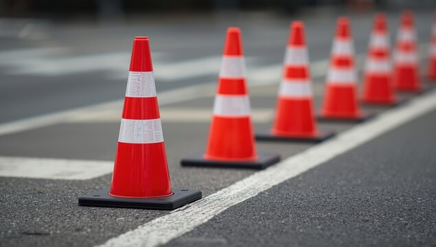 Red cone traffic separators