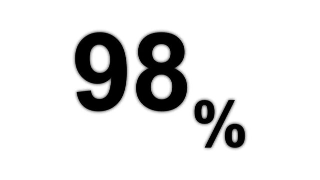 99 percent success rate achievement concept in bold blue digital number on white background