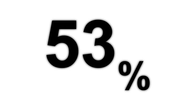 Red 53 percent growth increase chart business success statistic financial data concept