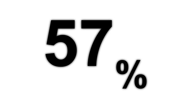Red 57 percent growth increase chart statistic business success concept isolated on white background