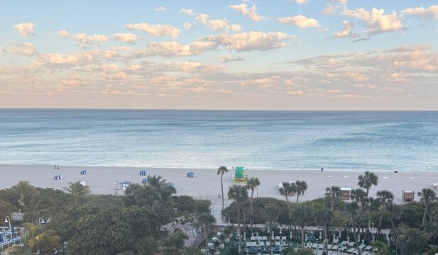 Cumulus clouds over the Atlantic Ocean as seen from Miami Beach