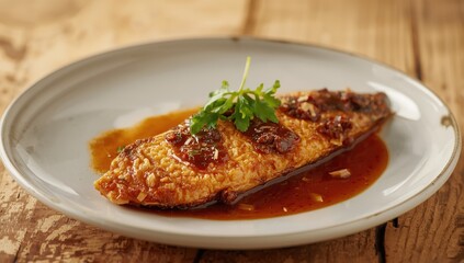 Traditional Spanish fried fish in marinade