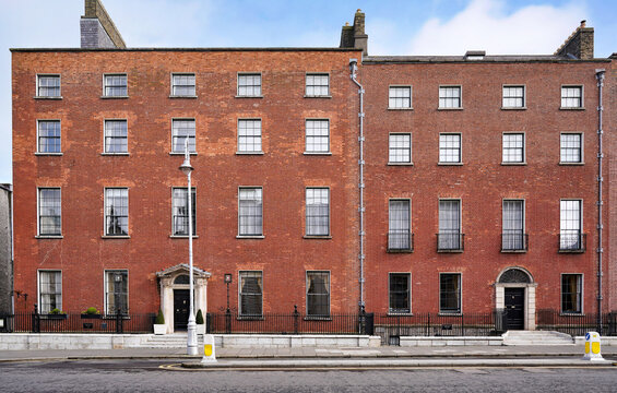Dublin, Ireland, plain brick townhouses dating from the 1700s