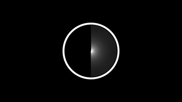 4k white color radar technology animation icon round rotation radar screen search scan circle animated sign symbol blcak background, with 4k video animation.