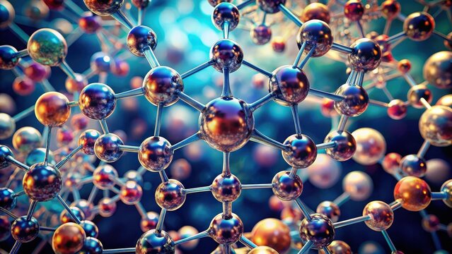 A photo of intricate molecular structures captured under a microscope reveals the symmetrical arrangement and fine lines that compose each molecule T