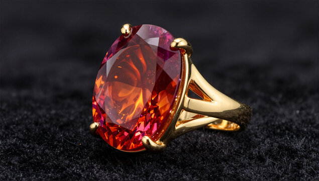 Impossible Fire Gemstone Ring with Eternal Flame Core