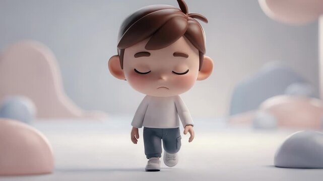 Short video of digital ecard companion featuring smooth animated elements main character crisp and clear with subtle bokeh effect around edges.