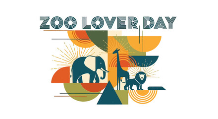 Colorful Illustration of Various Zoo Animals.