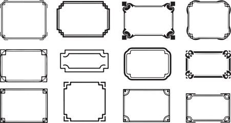 Collection of various blank label and frame templates