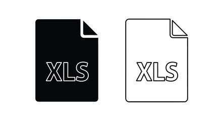 Two file icons displaying xls one filled and one outlined