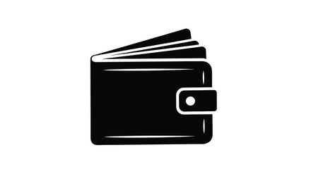 Simple black icon of a closed wallet with a strap