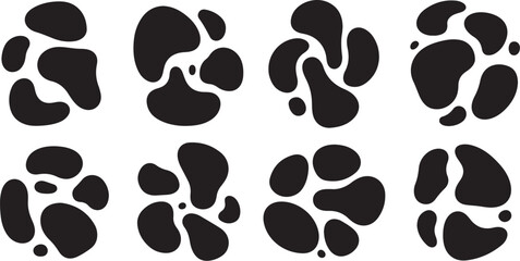 Fototapeta premium Black and white abstract animal paw print pattern design