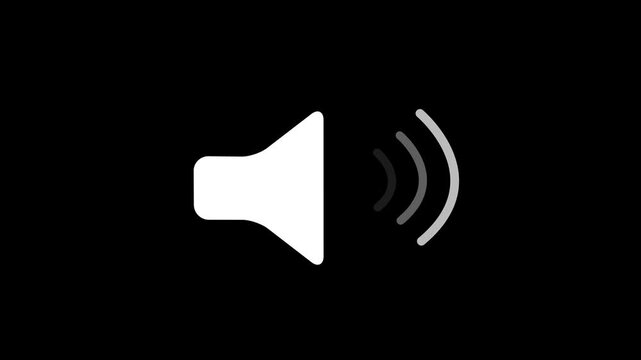 Speaker icon animated on speaker volume animation, soundwave animation visually represents the audio signals in motion 4k video animation.