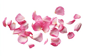 Delicate pink petals scattered in graceful, flowing motion