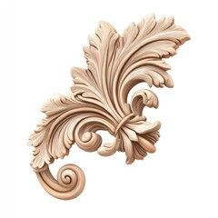 Elaborate wood carving featuring swirling leaves and floral motifs