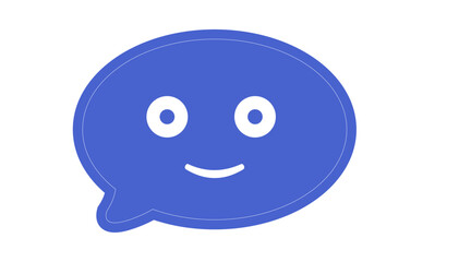 Friendly chat bubble with smiling face for digital communication