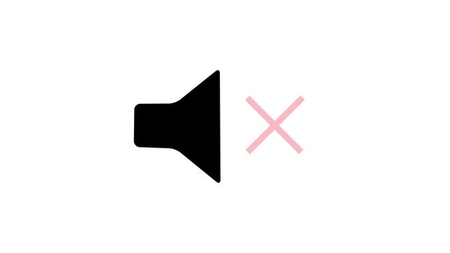 Sound icon audio music speaker animation. Speaker icon. sound icon. Animation of speaker volume, Microphone, sound Voice with speaker icon on white background,with 4k animation.