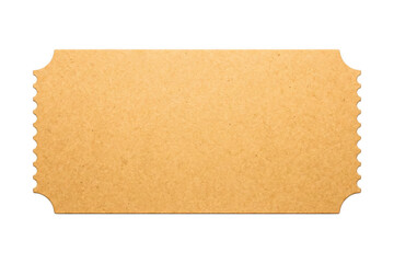 Blank Brown Ticket Template with Serrated Sides and Rounded Corners
