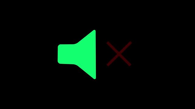 Sound icon audio music speaker animation. Speaker icon. sound icon. Animation of speaker volume, Microphone, sound Voice with speaker icon on black background,with 4k animation.