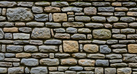 Fototapeta premium Detailed Stone Wall Texture with Varied Colors and Shapes.