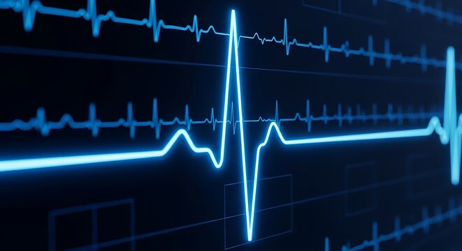 Heartbeat Monitor Display - Medical Technology and Healthcare Visualization.
