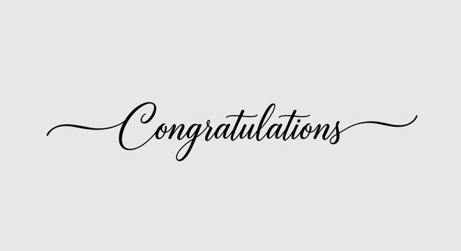 Elegant Congratulations Script Typography Minimal Greeting Card Design