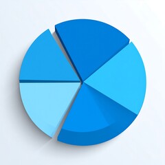 Obraz premium A pie chart divided into five sections