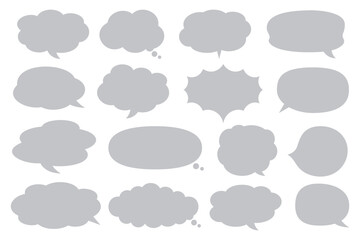 シンプルなグレーの吹き出しセット【 吹き出し口移動可能 】