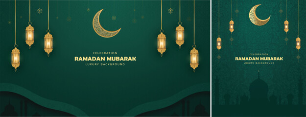 elegant ramadan mubarak background, islamic Ramadhan kareem background design for banner & social media © Ftch.