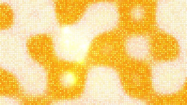 Abstract Orange and Yellow Glowing Pixel Mosaic Grid Pattern Background