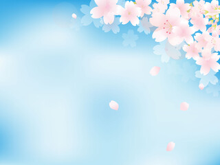 春の桜満開の空の背景フレーム