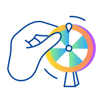 A doodle style icon showing spin wheel