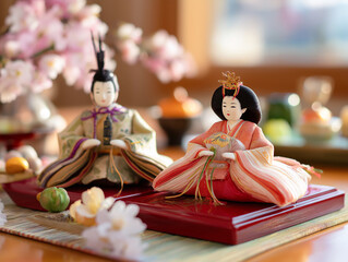 3月3日の日本のひな祭りに飾られるひな人形