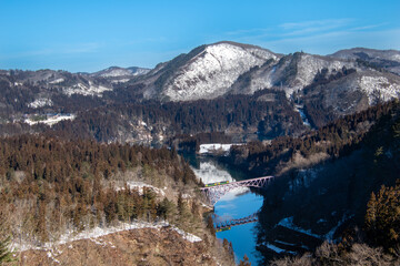 冬の只見線第一橋梁