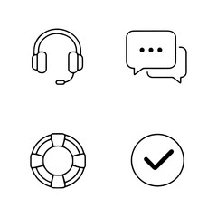 Customer support line icon set vector 
Vector set of icons on a white background