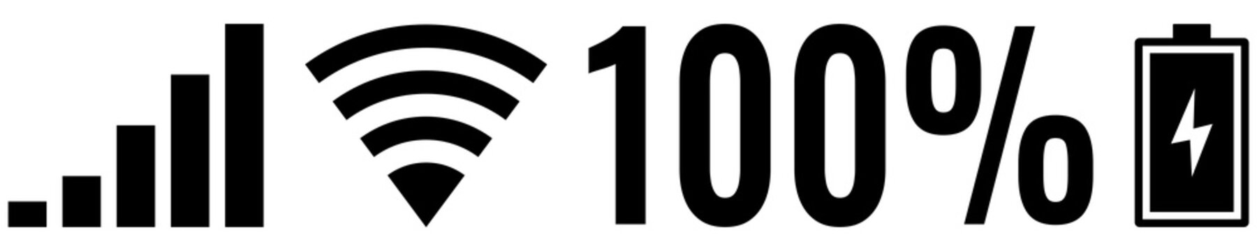  Strong Wi-fi and Maximum Connectivity Phone Signal  Showing 100% Full Battery Charge Icon