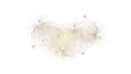 Heart-Shaped Golden Nebula with Shimmering Stars © background ghost 