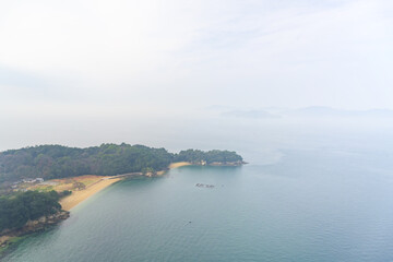 瀬戸大橋タワーから見た瀬戸内海の風景