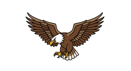 Obraz premium Brown Eagle Flying with Outstretched Wings.